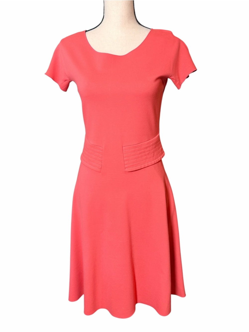 Armani Collezioni Coral Short-Sleeve Fit & Flare Dress - Size 6